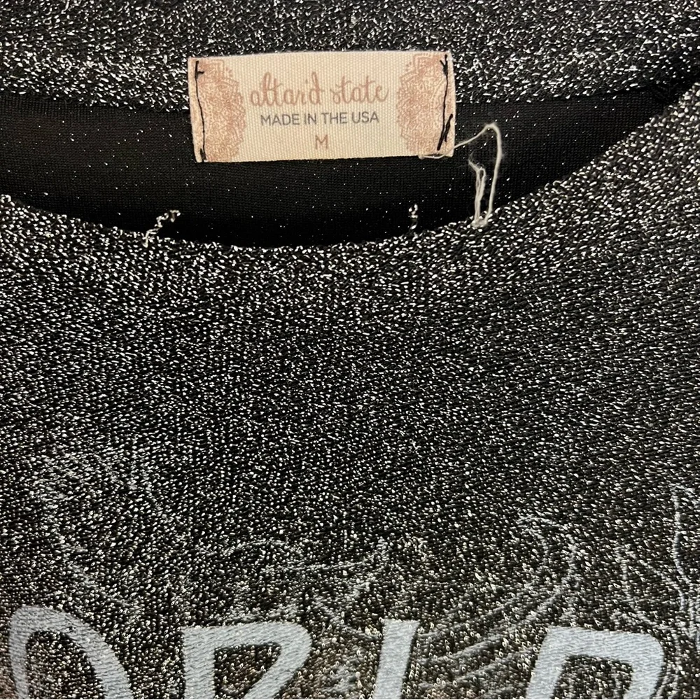 Altar'd State M Shimmer Glitter World Tour 1987 Oversized Tee Pegasus Grunge - Picture 6 of 8